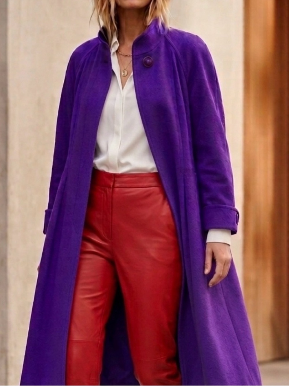 Royal Purple Long Wool Coat Size 6